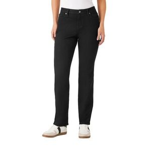 Members Mark Womens Jeans Size 8 Black Rinse Straight Leg High-Rise 30 Inseam